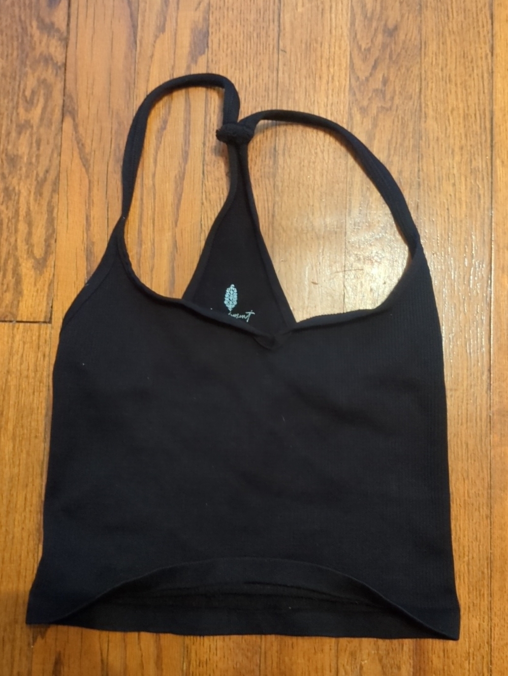 ribbed black crop tank